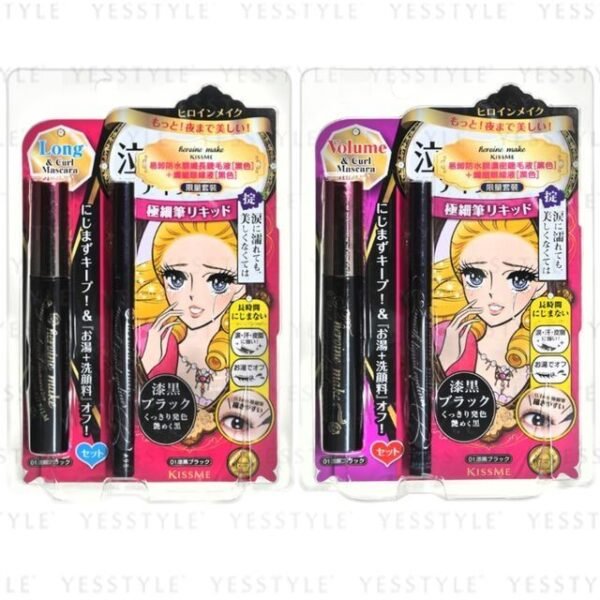 Kiss Me Heroine Make Advanced Film Mascara + Smooth Liquid Eyeliner - 2 Types#01